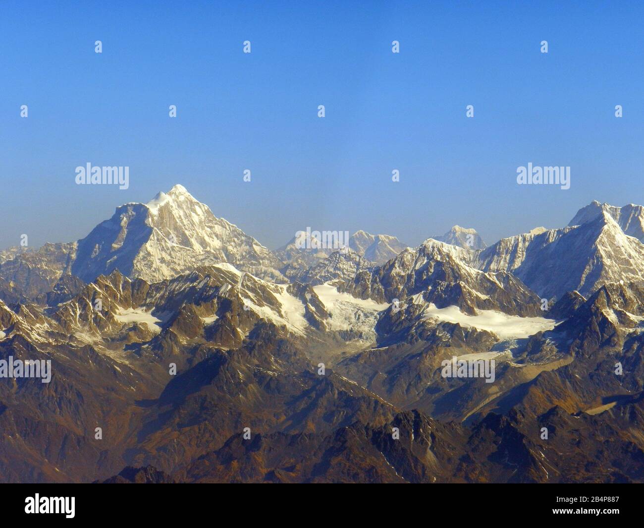 Cime innevate, Himalaya, Nepal, India . Foto Stock