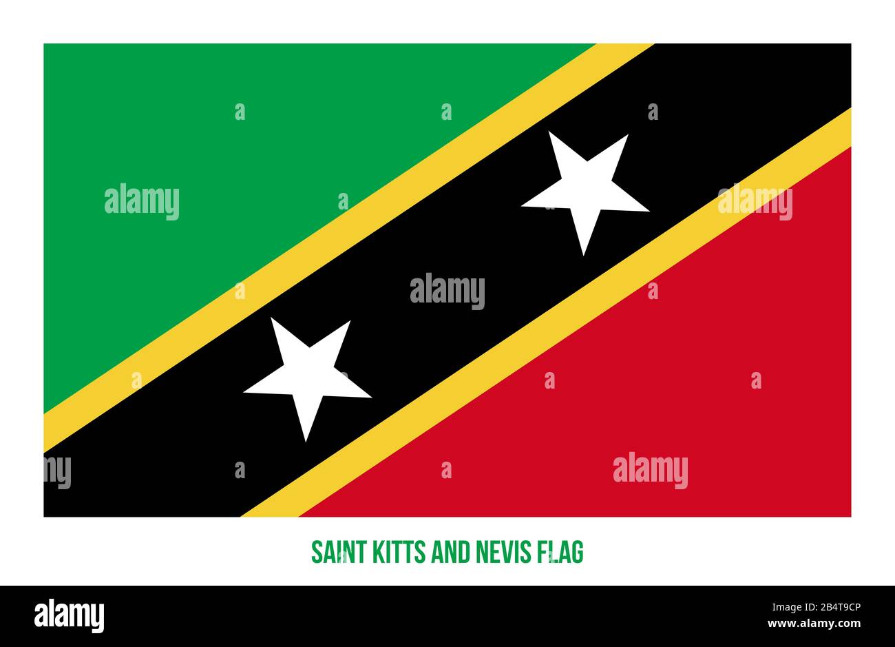 Saint Kitts E Nevis Vector Illustrazione Su Sfondo Bianco. Saint Kitts E Nevis Bandiera Nazionale. Foto Stock