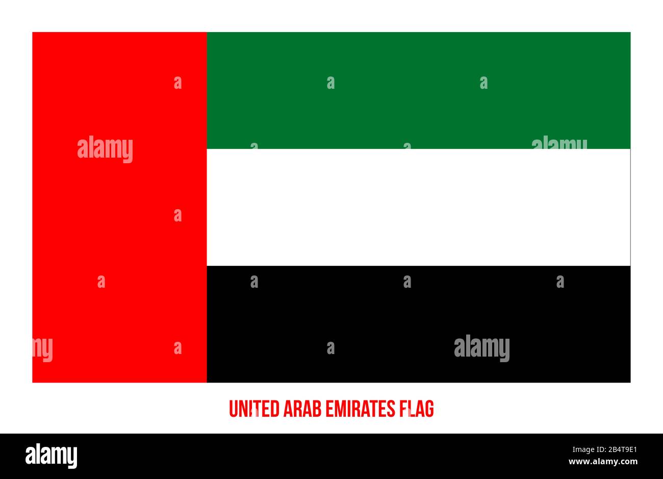 Emirati Arabi Uniti Vector Illustrazione Bandiera Su Sfondo Bianco. Bandiera Nazionale Degli Emirati Arabi Uniti. Foto Stock