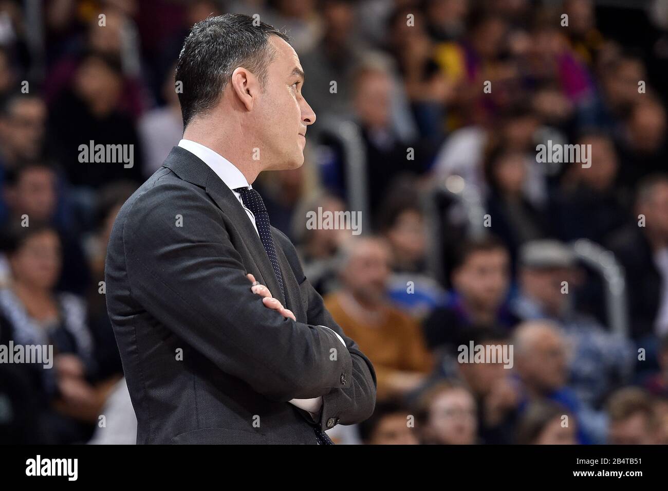 Barcellona, Spagna. 06th Mar, 2020. Oliver Kostic del FC Bayern Monaco in azione durante la partita di basket Eurolega disputata tra il FC Barcelona Basquet e il FC Bayern Munich Basketball al Palau Blaugrana il 06 marzo 2020 a Barcellona, Spagna. Credit: Dax/ESPA/Alamy Live News Foto Stock