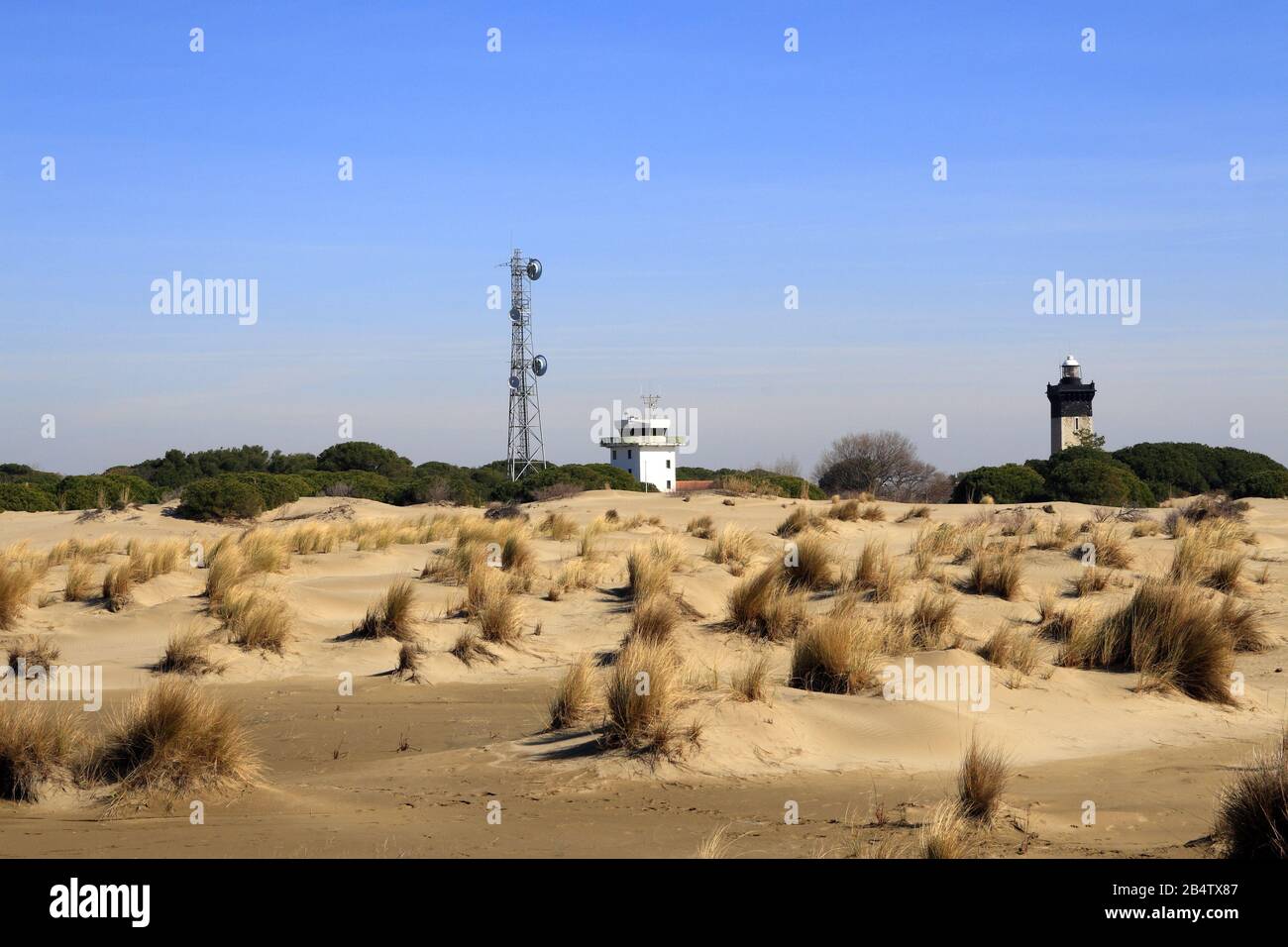 Il faro della spiaggia di Espiguette, occitanie Francia Foto Stock