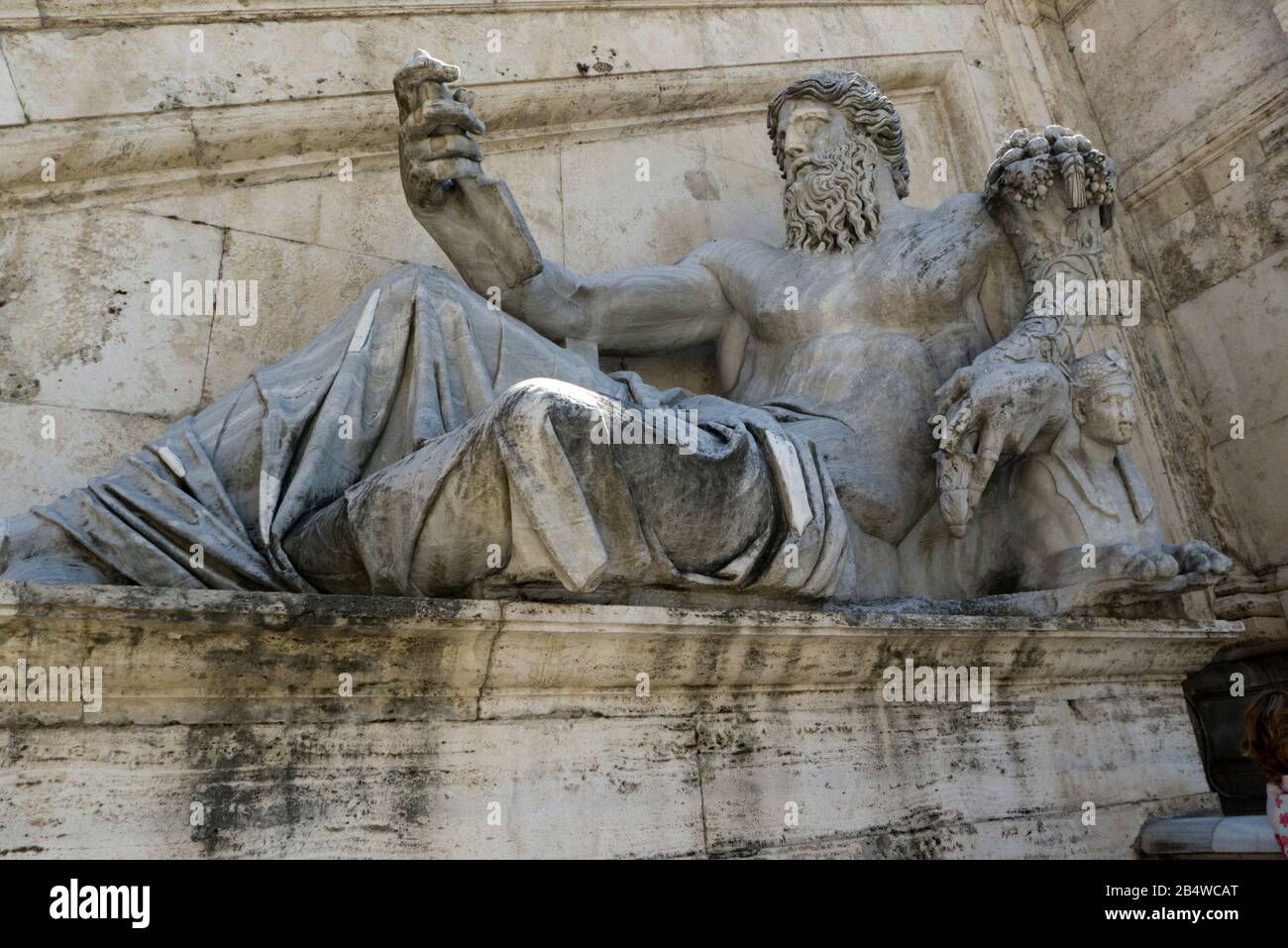 Statua del Dio del Nilo, Palazzo Senatorio Palazzo Senatori, Piazza del Campidoglio Campidoglio, Roma, Lazio, Italia Foto Stock