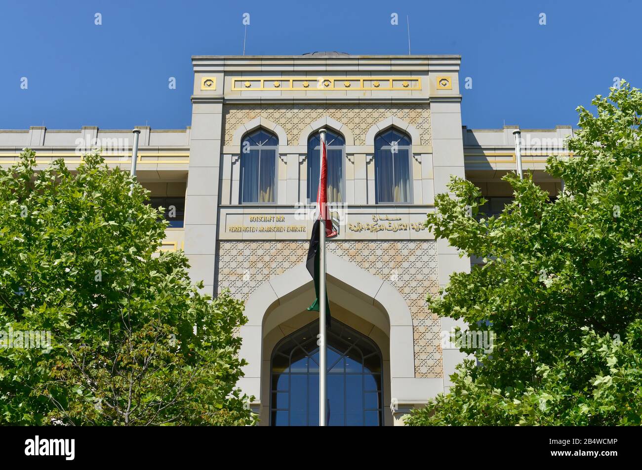 Botschaft, Vereinigte Arabische Emirate, Hiroshimastrasse,il Tiergarten, nel quartiere Mitte di Berlino, Deutschland Foto Stock