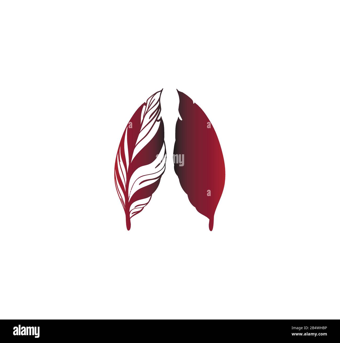 Feathers Scrittore - Beautiful Feather Silhouette - Red Gradient Design Illustrazione Vettoriale Feathers Scrittore - Beautiful Feather Silhouette - Red Gradient Design Illustrazione Vettoriale