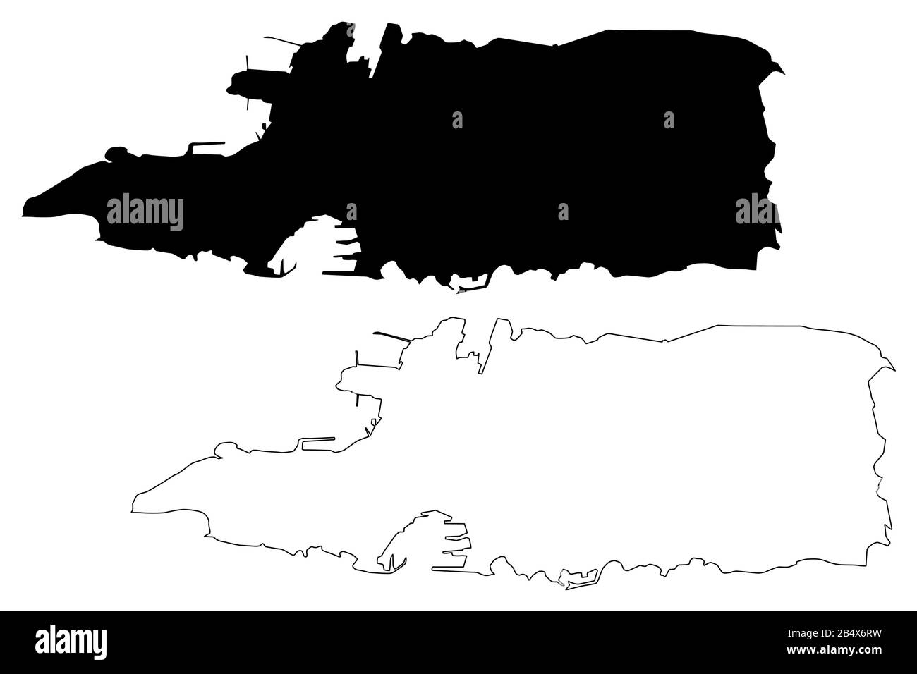 Città di Spalato (Repubblica di Croazia, Spalato-Dalmazia County) mappa vettore illustrazione, abbozzare schizzo Città di Grad Split mappa Illustrazione Vettoriale