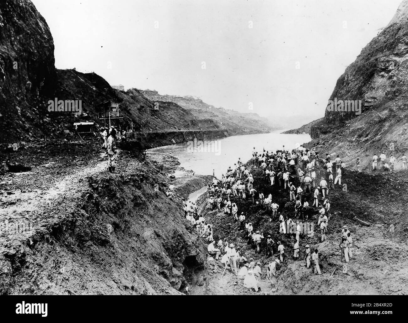 La costruzione del canale di Panama opera all'inizio del 20th secolo Foto Stock