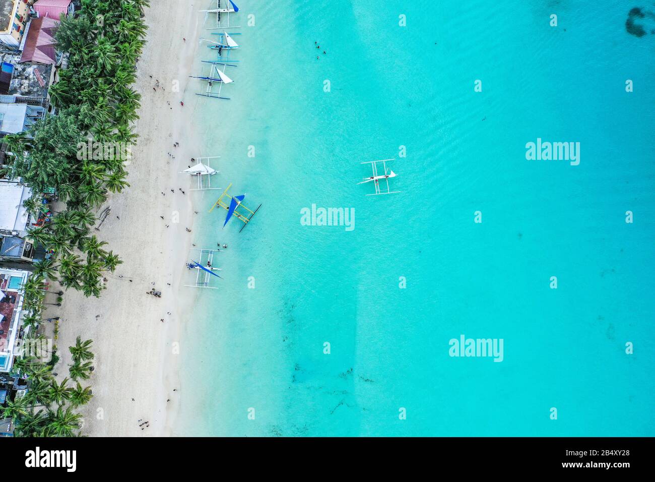 Veduta aerea della spiaggia di Boracay nelle Filippine Foto Stock