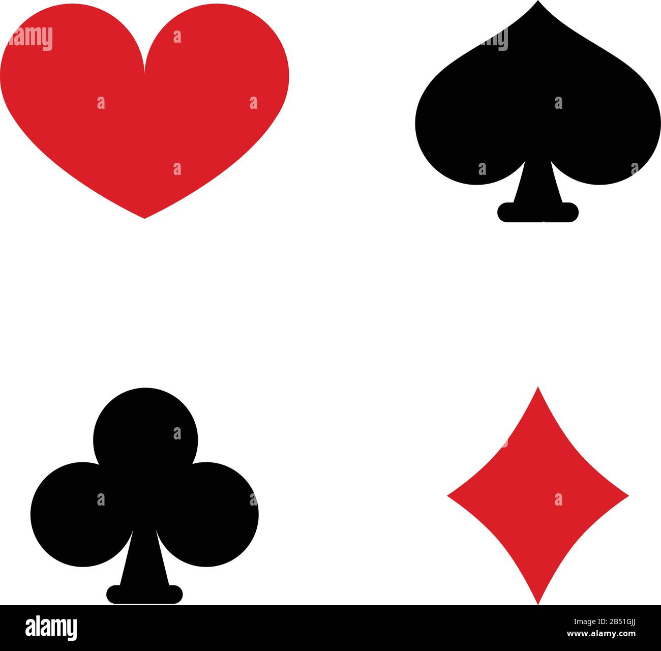 Playing Card Suit Symbol Vector Set Illustrazione Vettoriale