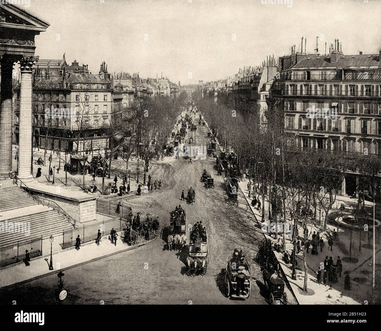 Boulevard de la Madeleine, Parigi. Francia Europa. Vecchia fotografia fine del 19th secolo da Portfolio di Fotografie di John L Stoddard 1899 Foto Stock