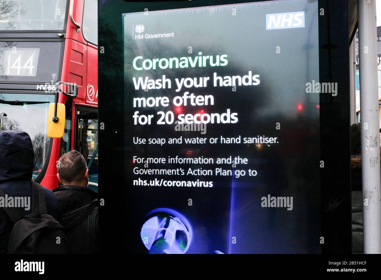 Turnpike Lane, Londra, Regno Unito. 7th marzo 2020. La campagna di informazione pubblica Coronavirus che enfatizza il lavaggio delle mani per 20 secondi e il più spesso possibile. Credito: Matthew Chantle/Alamy Live News Foto Stock