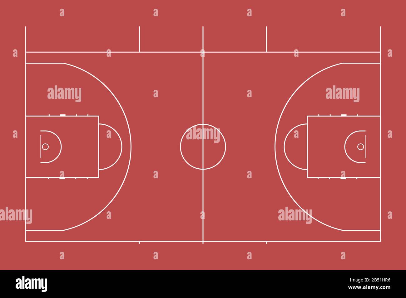 Illustrazione di un campo da basket sportivo. Vista dall'alto per un facile  utilizzo in strategia o in background Foto stock - Alamy