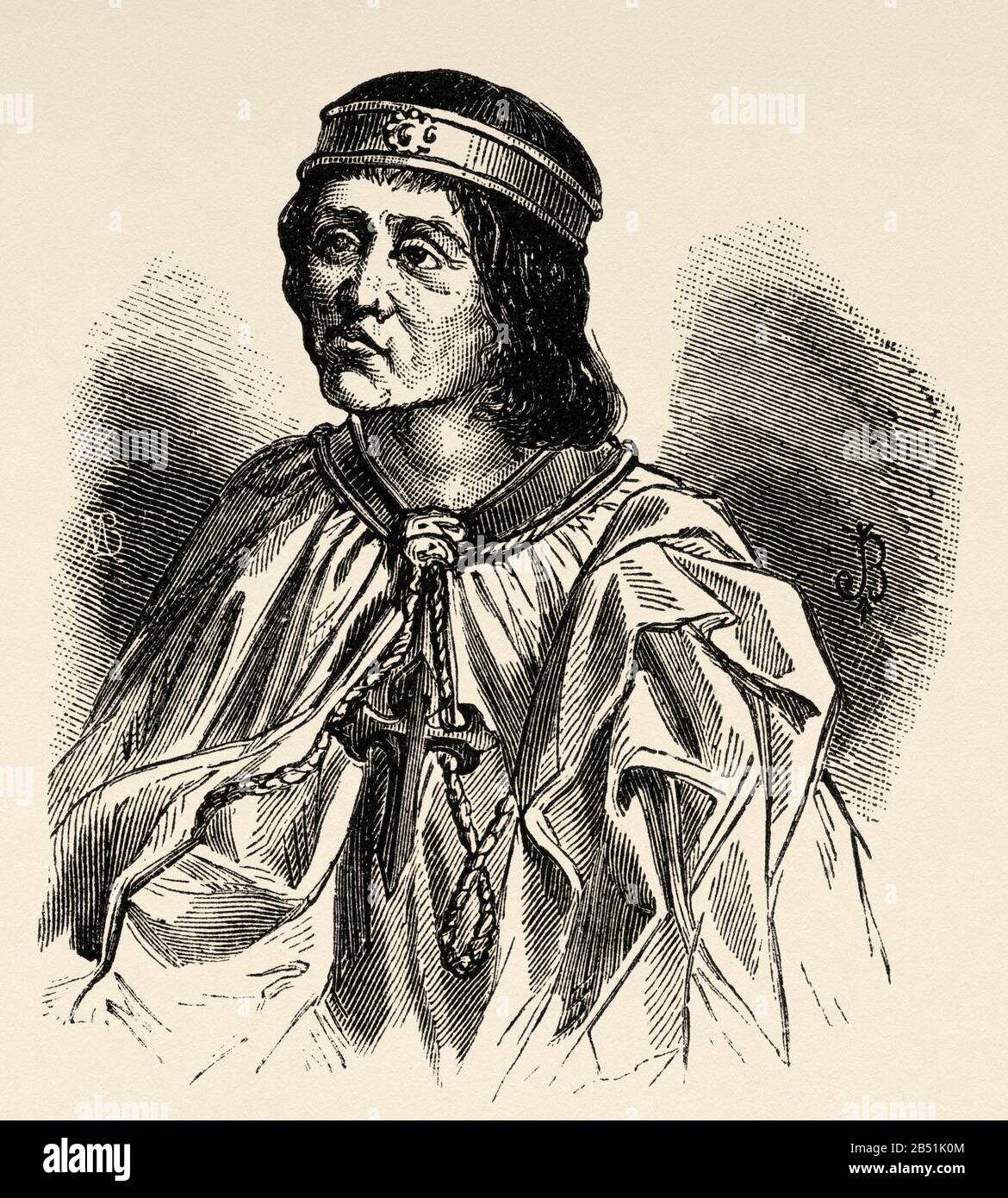 Ritratto di Álvaro de Luna (Cañete 1390 - Valladolid 1453). Castigliano nobile della casa di Luna, constabile di Castiglia, maestro Dell'Ordine di Santiag Foto Stock