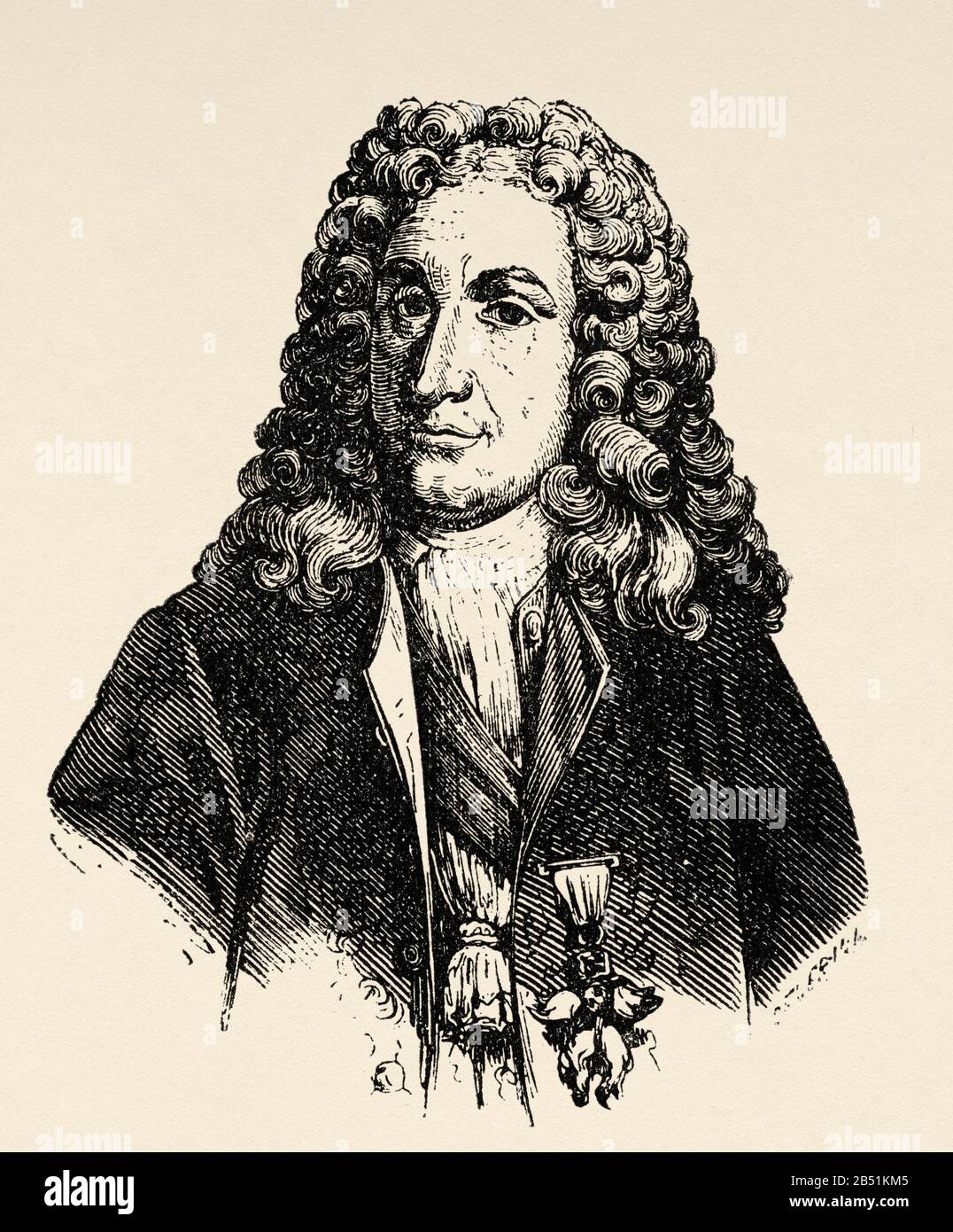 Ritratto di José Patiño e Rosales (1666-1736). Segretario di Stato di Spagna durante il regno di Felipe V. Caballero Dell'Ordine del Vello d'Oro Foto Stock