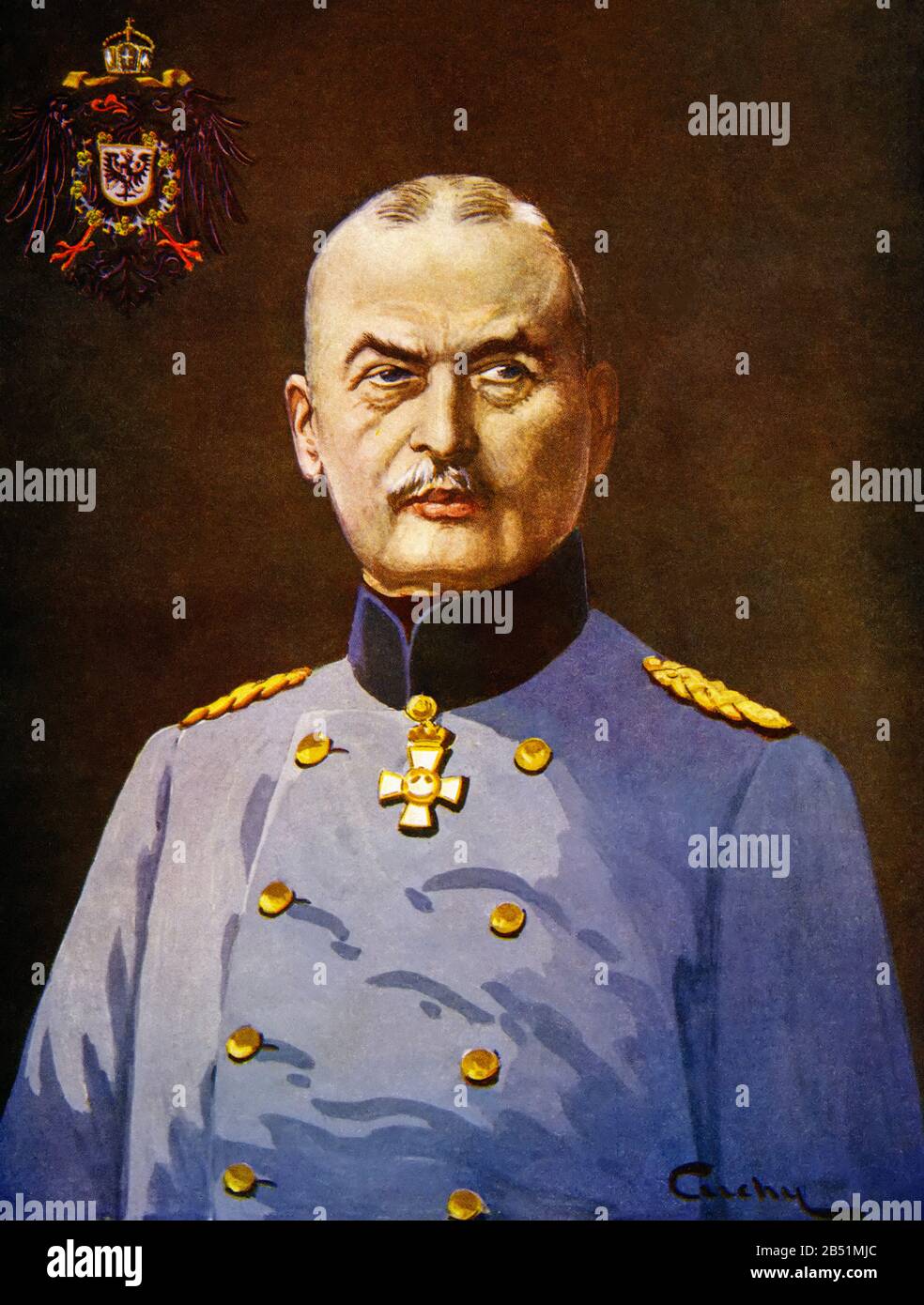 Ritratto a colori di otto Liman von Sanders (1855 - 1929), fu un generale dell'esercito tedesco e consigliere militare nell'Impero Ottomano durante Il Primo W. Foto Stock