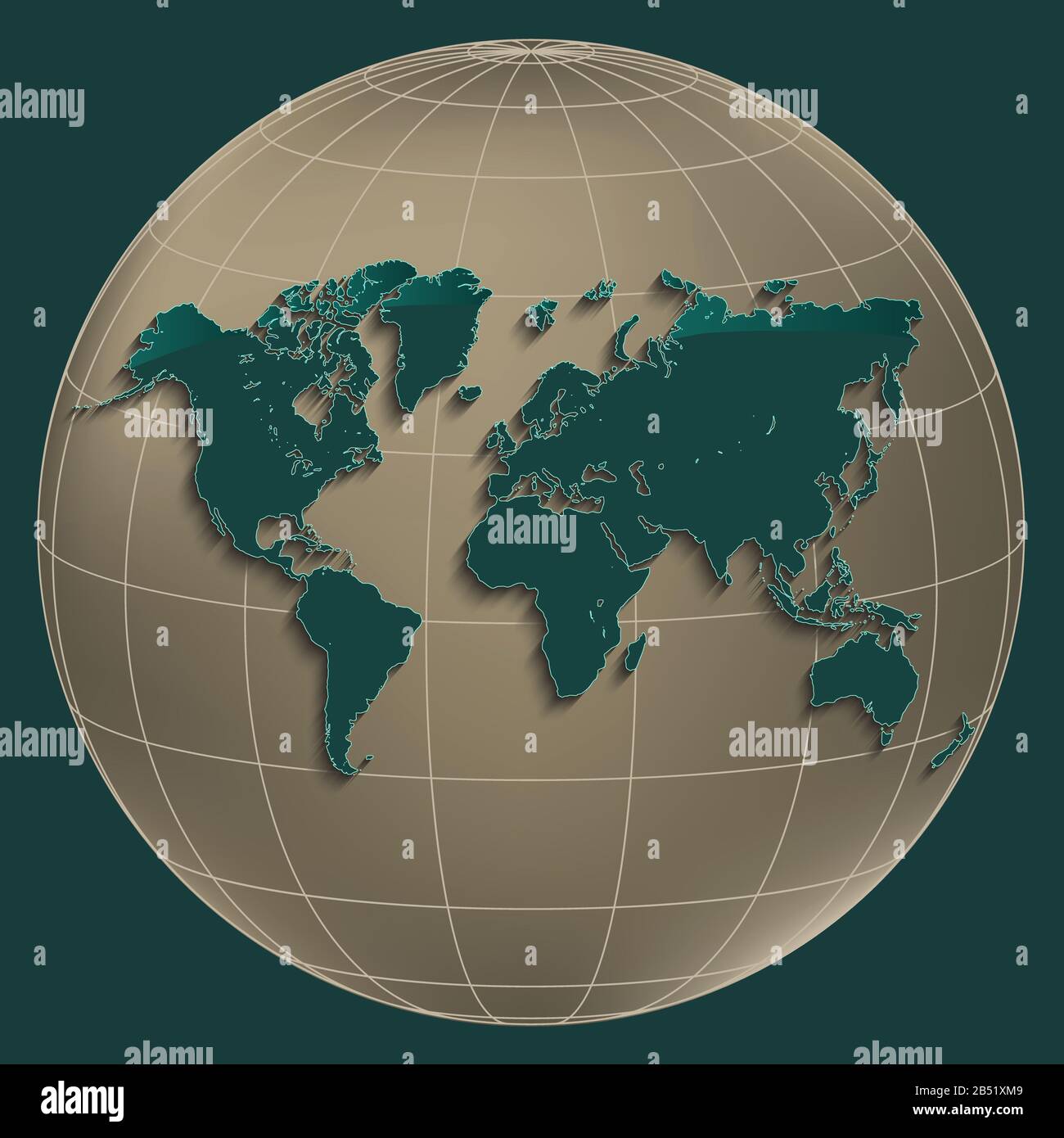 World map oro mondo globo petrolio colore sfondo raster Foto Stock