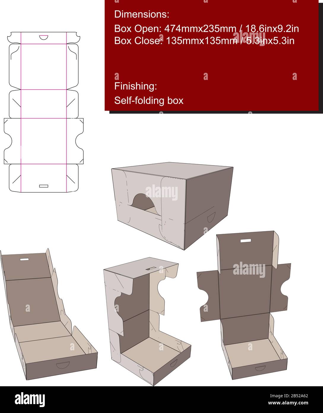 Fast Food Burger Box Diecut - Vettore Illustrazione Vettoriale
