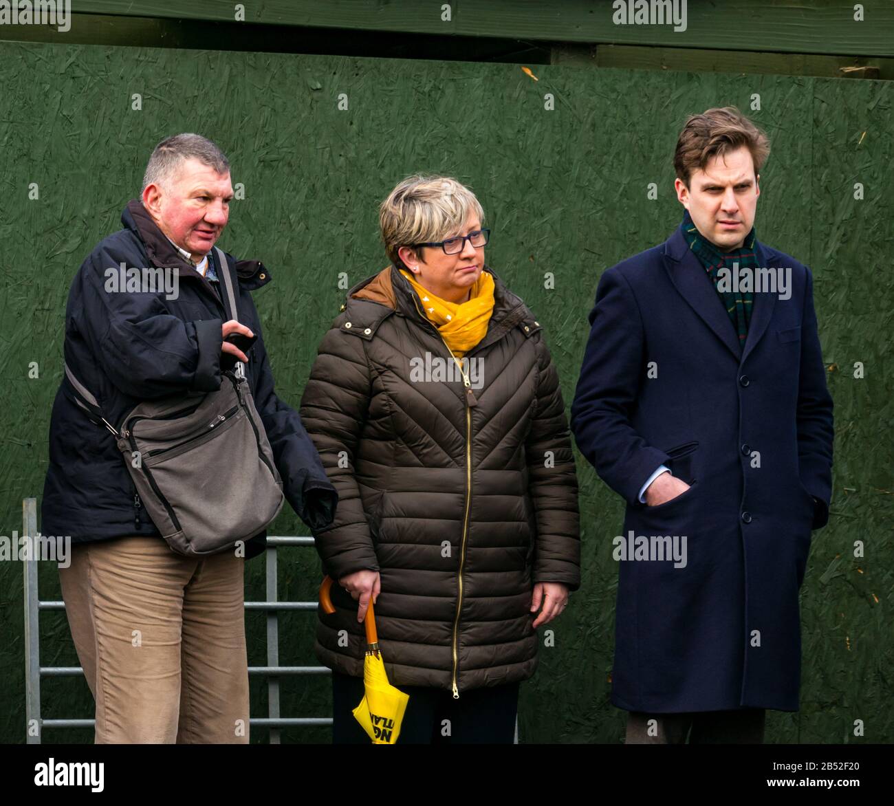 Jeremy Balfour. MSP, Joanna Cherry, MP & Daniel Johnson, MSP, riapertura di Love Gorgie Farm, Edimburgo, Scozia, Regno Unito Foto Stock