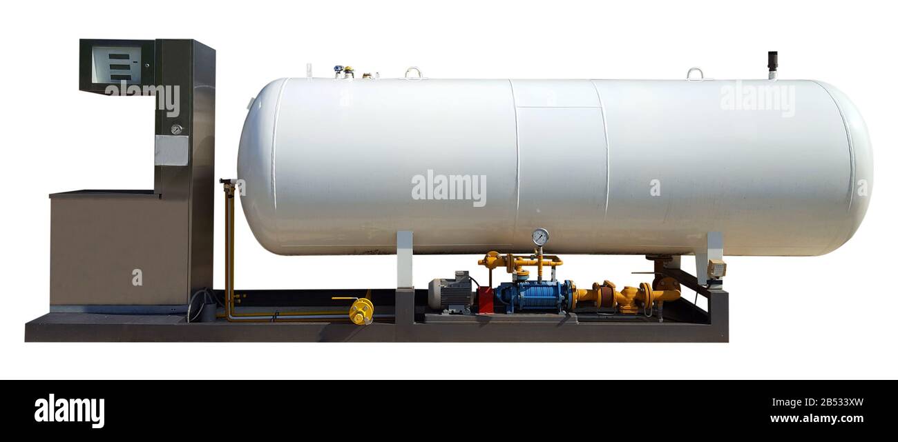 Serbatoio carburante della stazione di servizio isolato Foto Stock