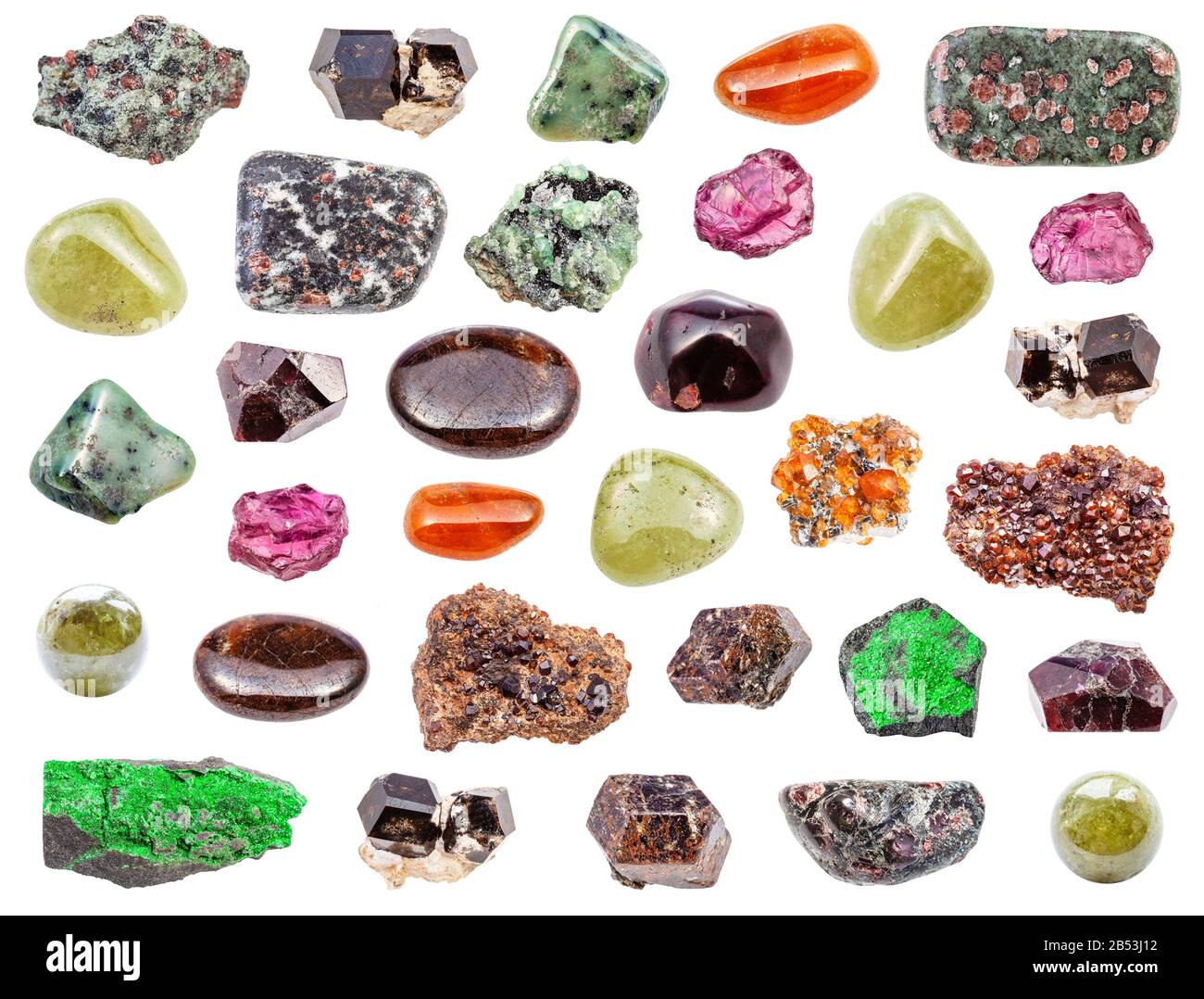 Set da gemme e minerali con i nomi Foto stock - Alamy