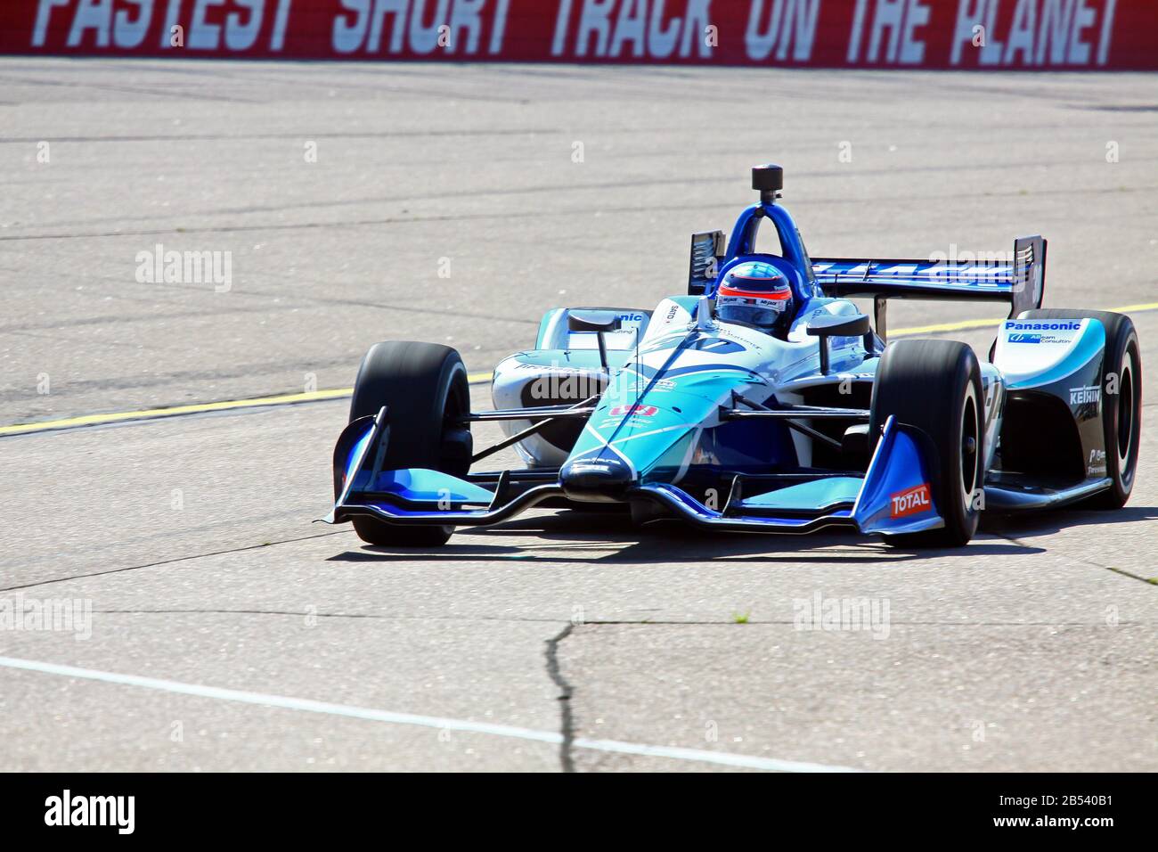 Newton Iowa, 19 luglio 2019: 30 Takuma Sato, Giappone, in pista durante la sessione di prove per la Iowa 300 Indycar. Foto Stock