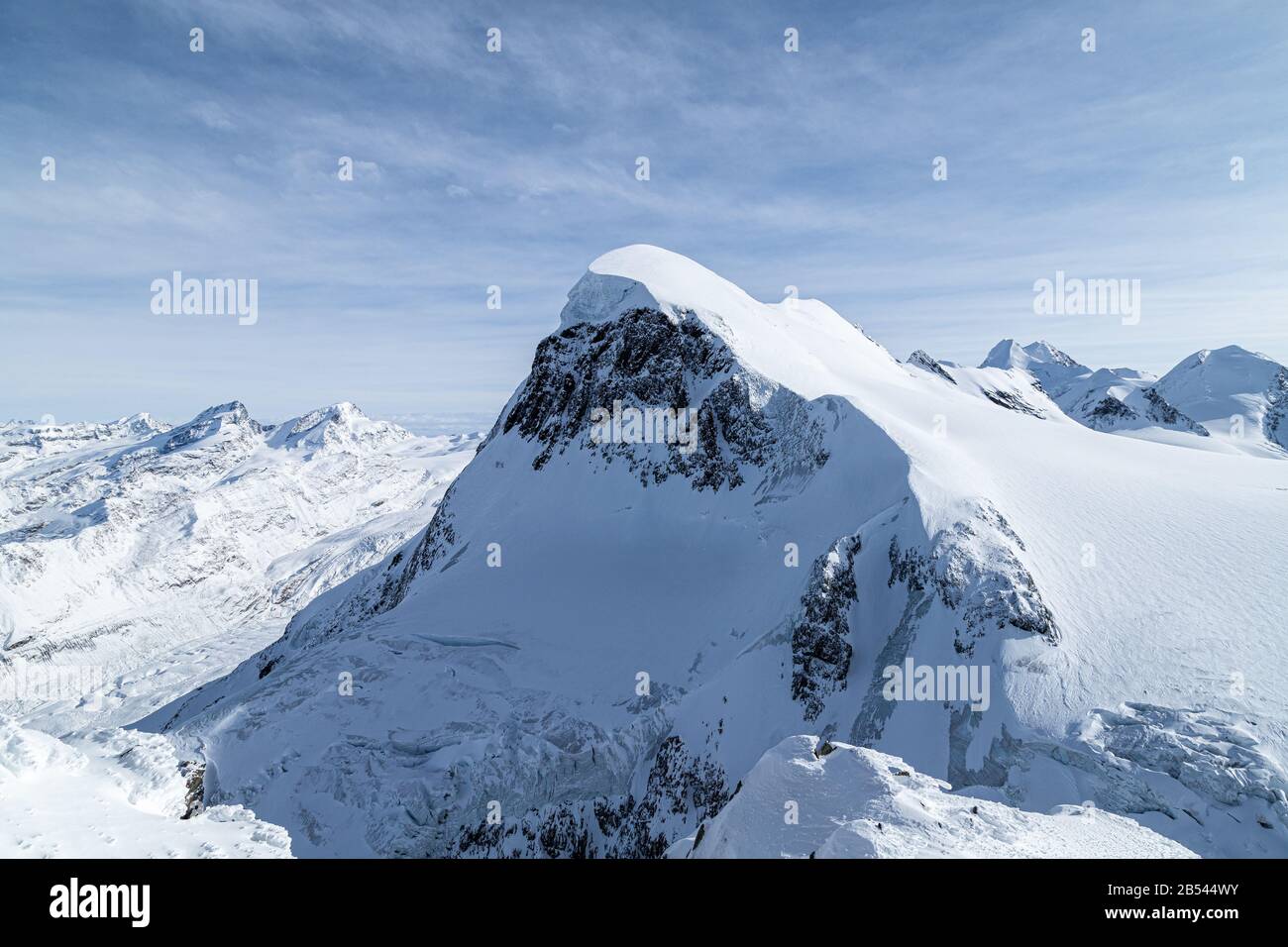 Picco Breithorn nelle Alpi svizzere Foto Stock