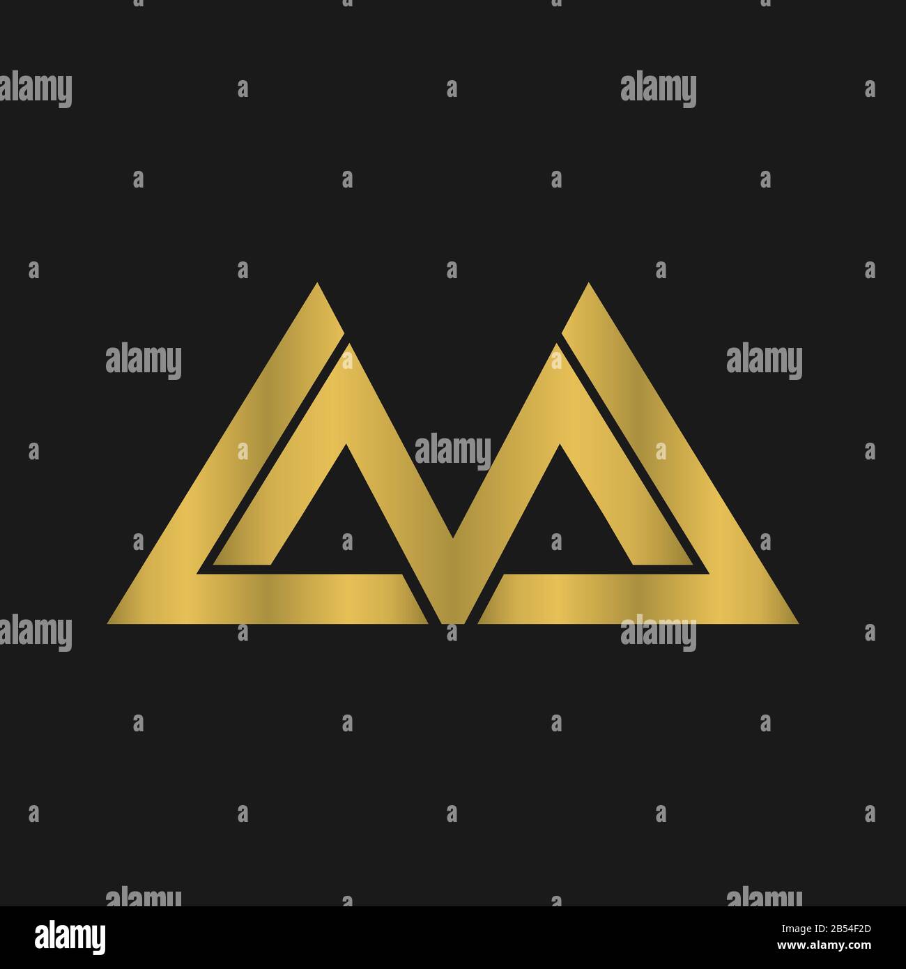 L , M , LM , AA lettera logo design montagna monogramma logo Illustrazione Vettoriale