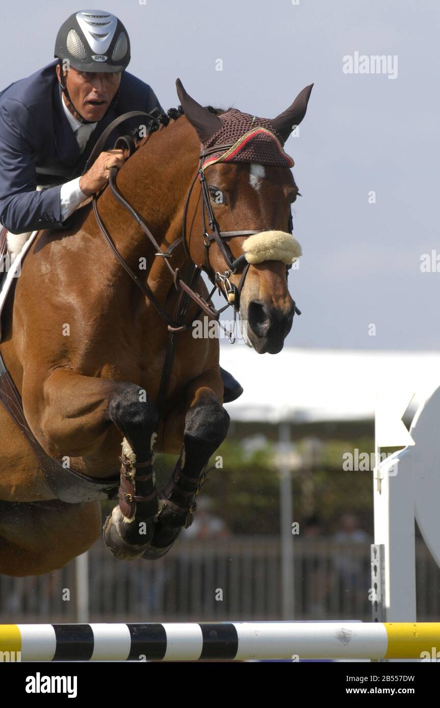 Todd Minikus (USA) riding Olinda, CSI-W Wellington, febbraio 2007, Bainbridge Idle die Classic, il CSI-W Foto Stock