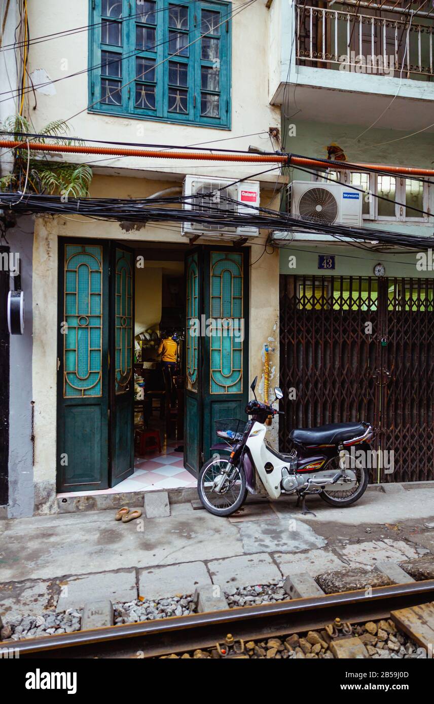 Train Street, Hanoi, Vietnam Foto Stock