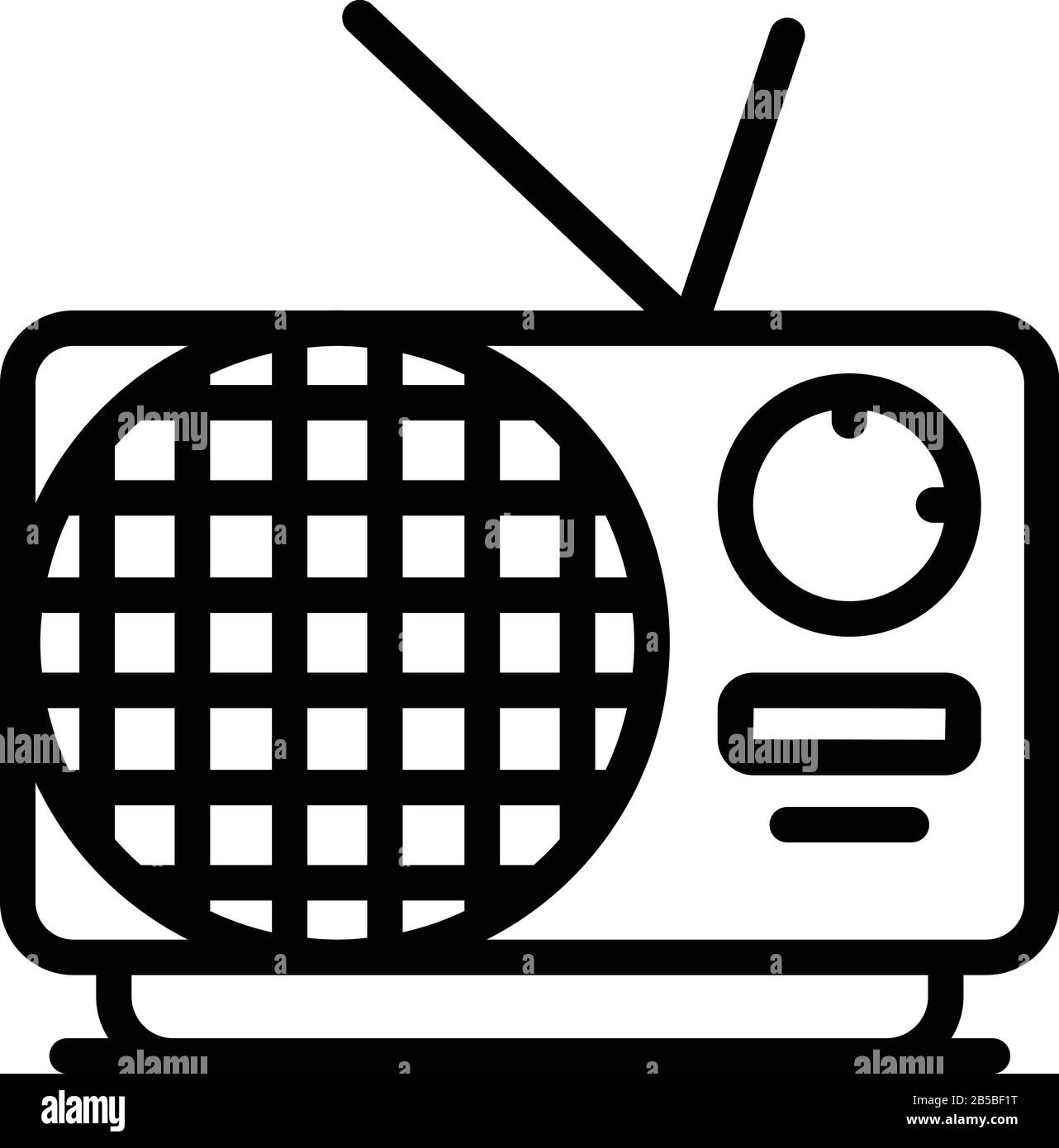 Icona di notizie radio moderne, stile di contorno Illustrazione Vettoriale