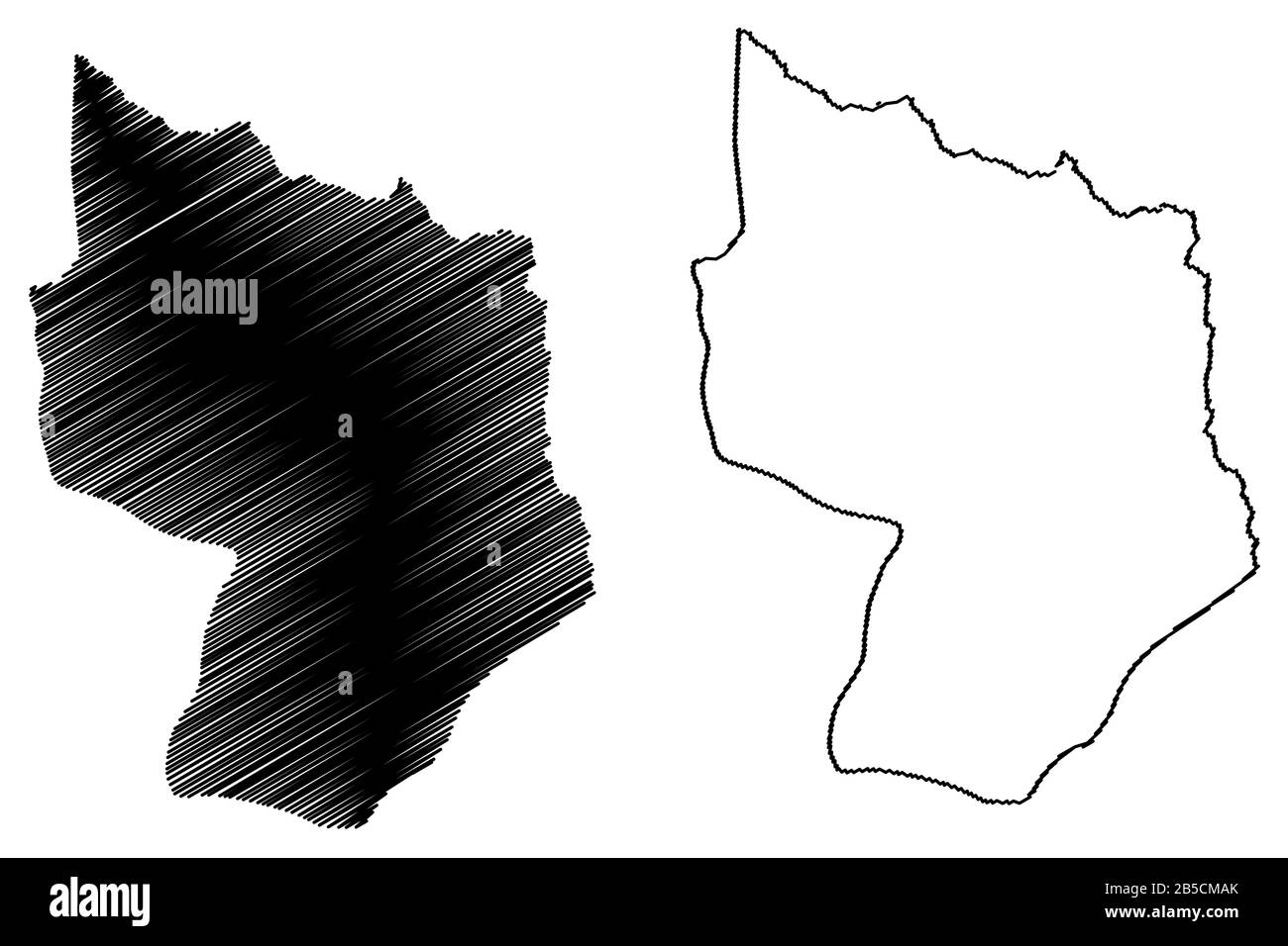 Delcevo Municipality (Repubblica di Macedonia del Nord, Regione statistica orientale) illustrazione del vettore di mappa, tracciare la mappa Delcevo Illustrazione Vettoriale