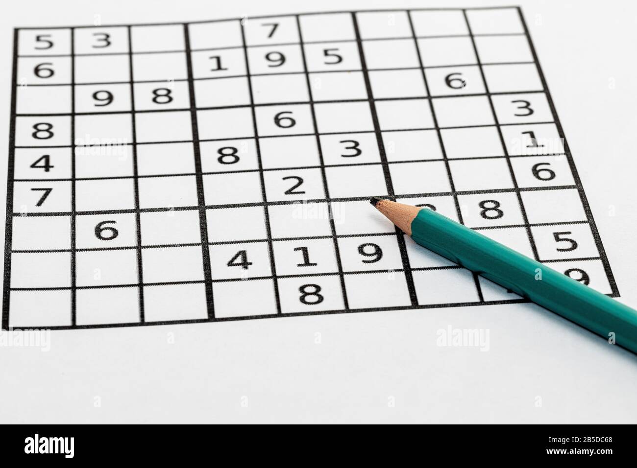 Siduko puzzle e matita Foto Stock