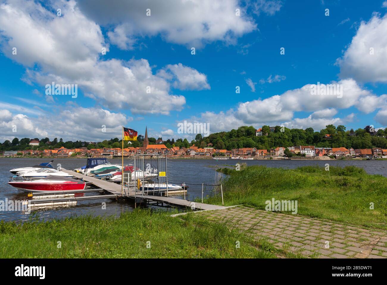 Città storica di Lauenburg sul fiume Elba, Contea di Lauenburg, Schleswig-Holstein, Germania settentrionale, Europa centrale Foto Stock