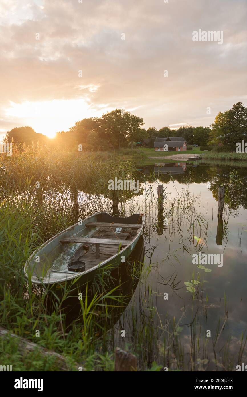 Lago Mustin, Villaggio Di Mustin, Contea Di Lauenburg, Schleswig-Holstein, Germania Del Nord, Europa Centrale Foto Stock