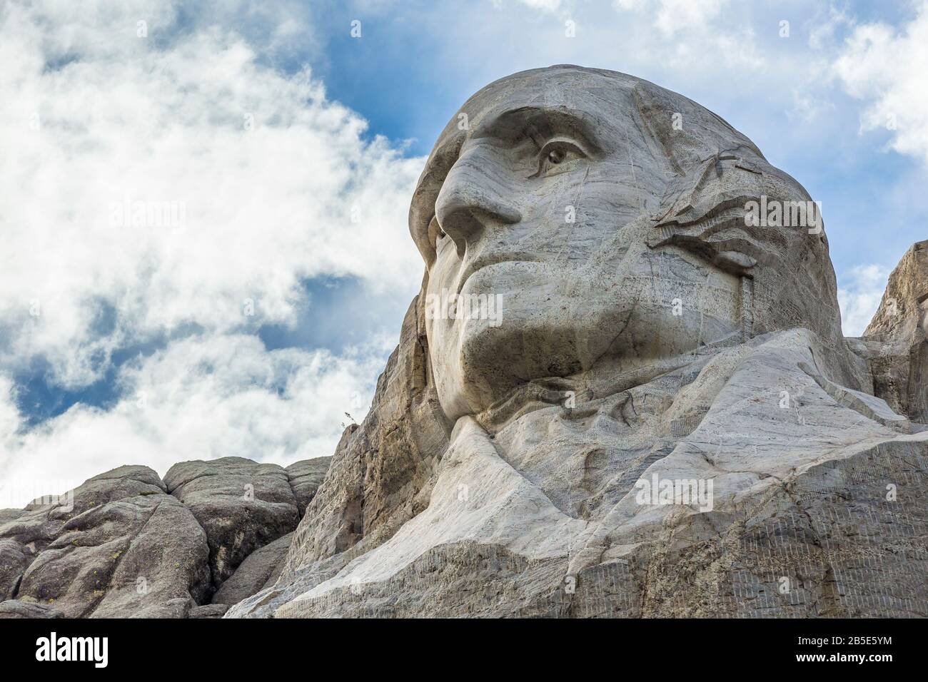 Il volto di George Washington sul Monte Rushmore Nel South Dakota. Foto Stock