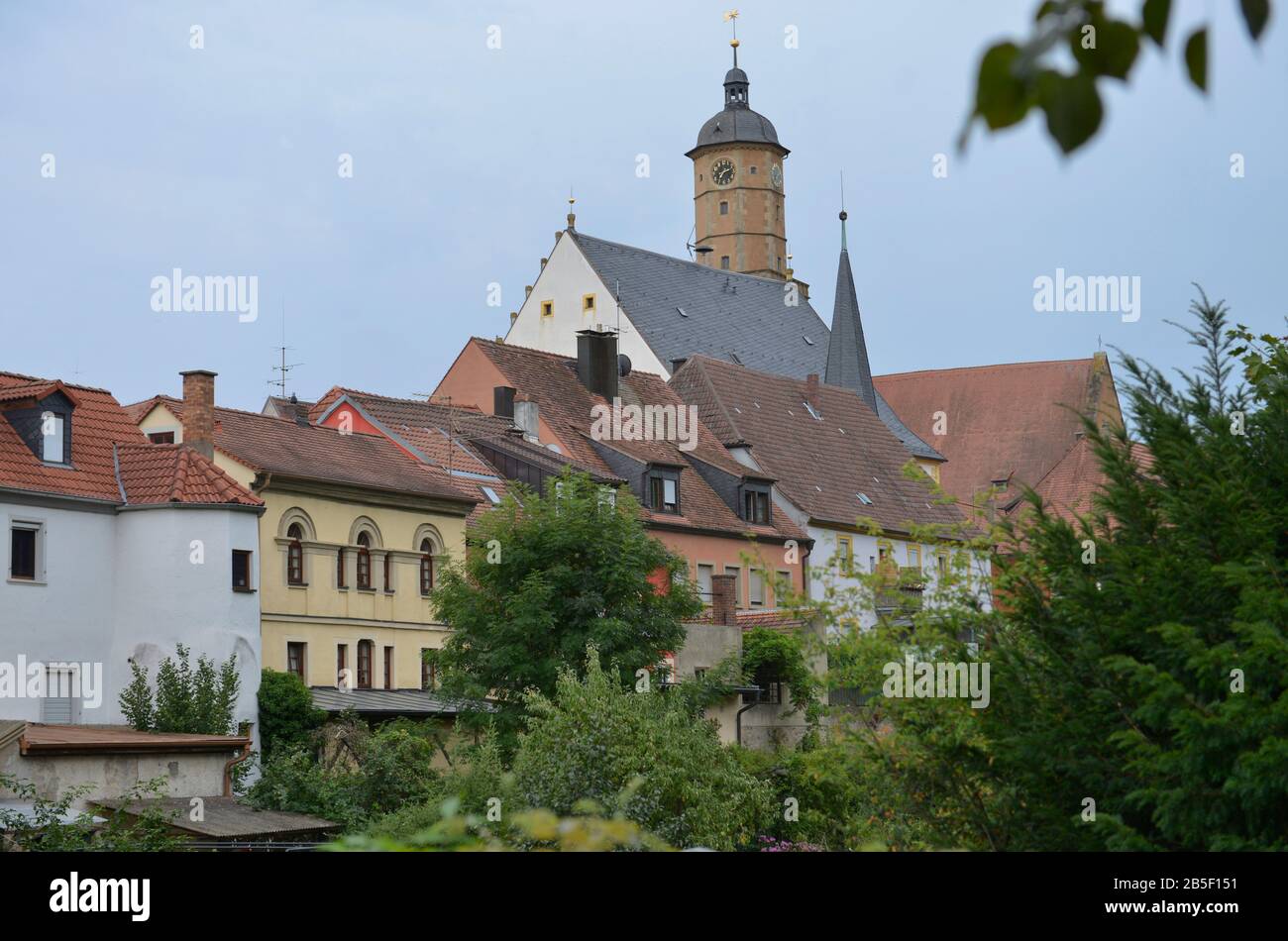Altstadt, Volkach, Bayern, Deutschland Foto Stock