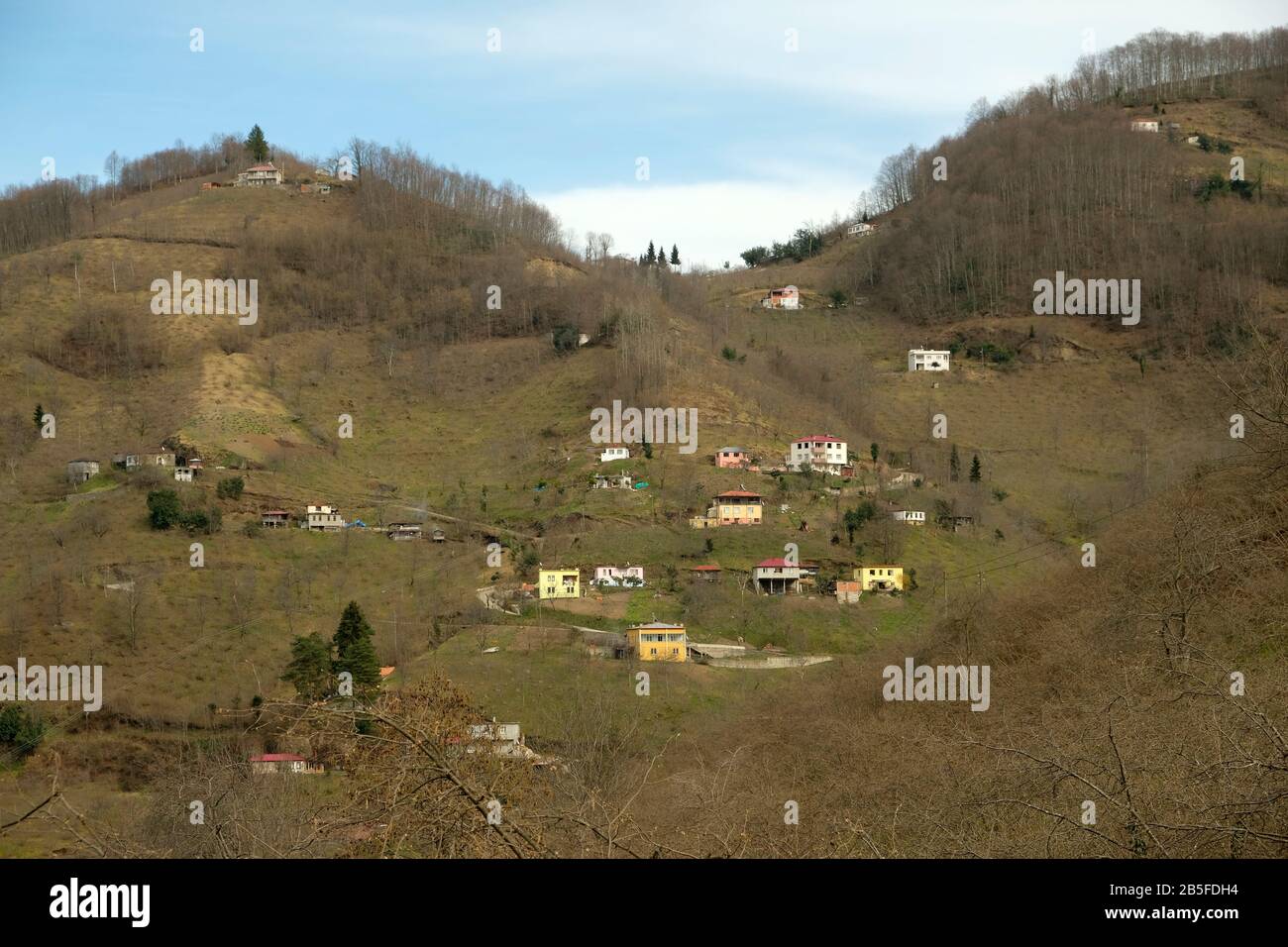 Un villaggio nel quartiere di Vakfıkebir nella provincia di Trabzon Foto Stock