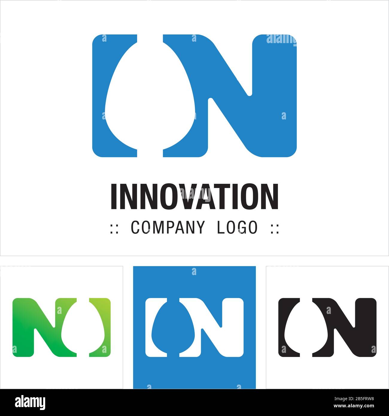 Logo (Logo) Di Innovation (Egg) Vector Symbol Company. La Tipografia Con L'Illustrazione Negativa Dell'Icona Dell'Uovo. Elegante Concetto Di Identità Design Idea Marchio. Illustrazione Vettoriale
