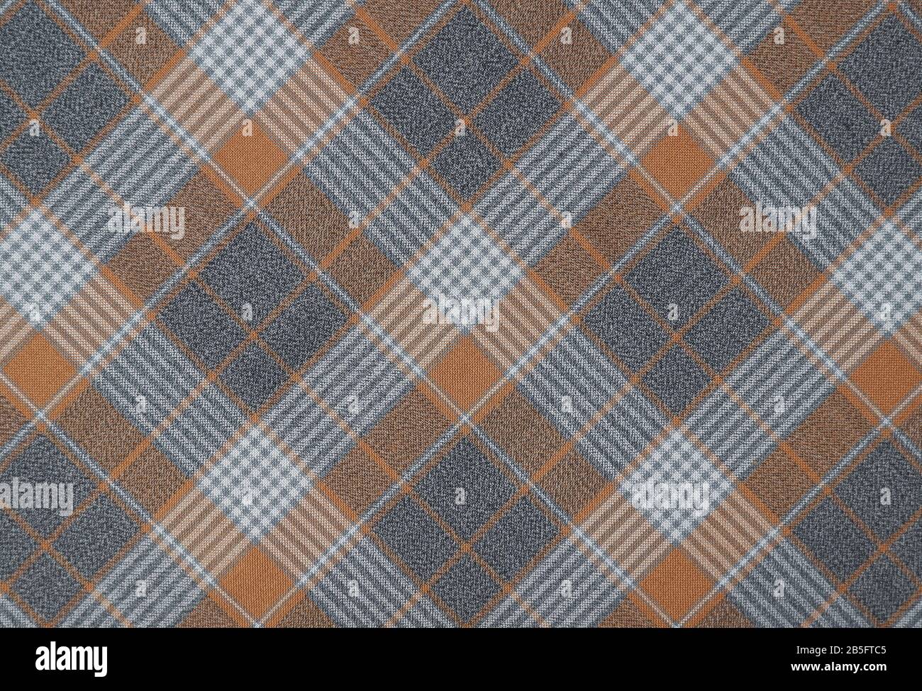 Grigio marrone scozzese tessuto motivo scozzese sfondo texture Foto Stock