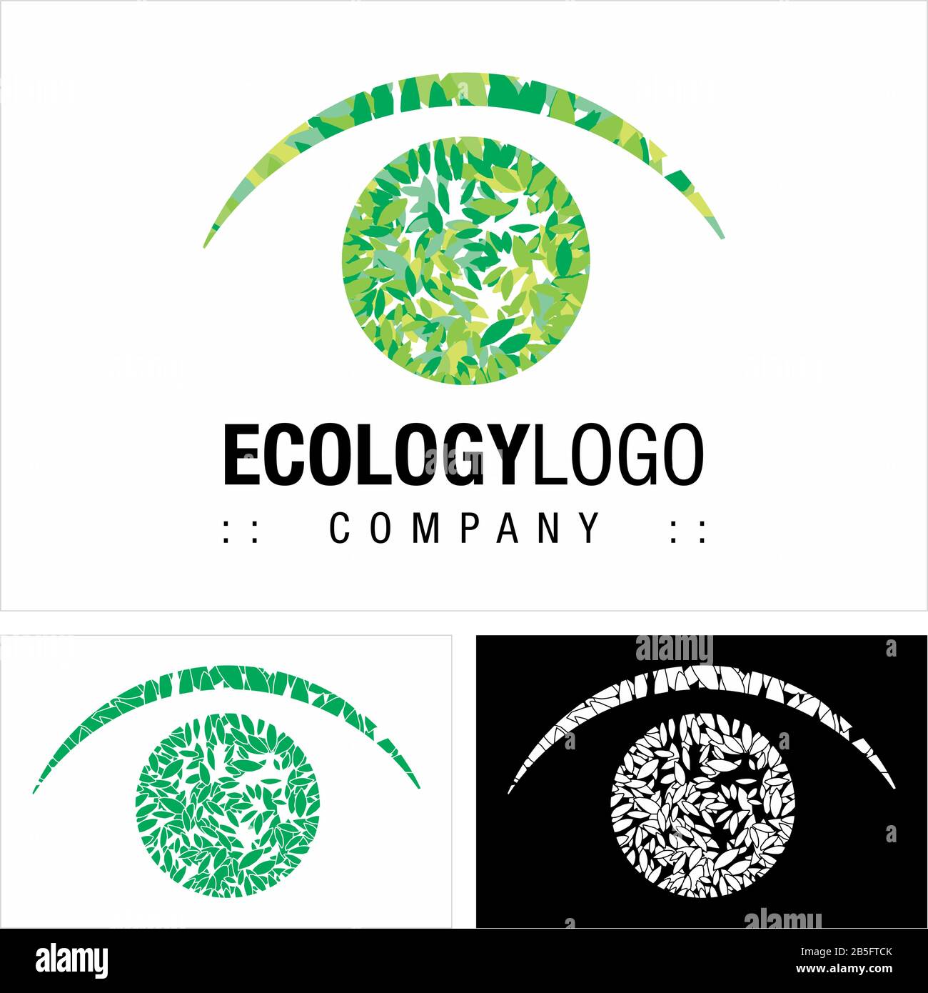 Logo (Logo) Vector Symbol Company Per Ecologia (Ambiente, Sostenibilità, Riscaldamento Globale). Foglia, Foglie, Verde, Icona Natura Illustrazione. Elegante Mo Illustrazione Vettoriale