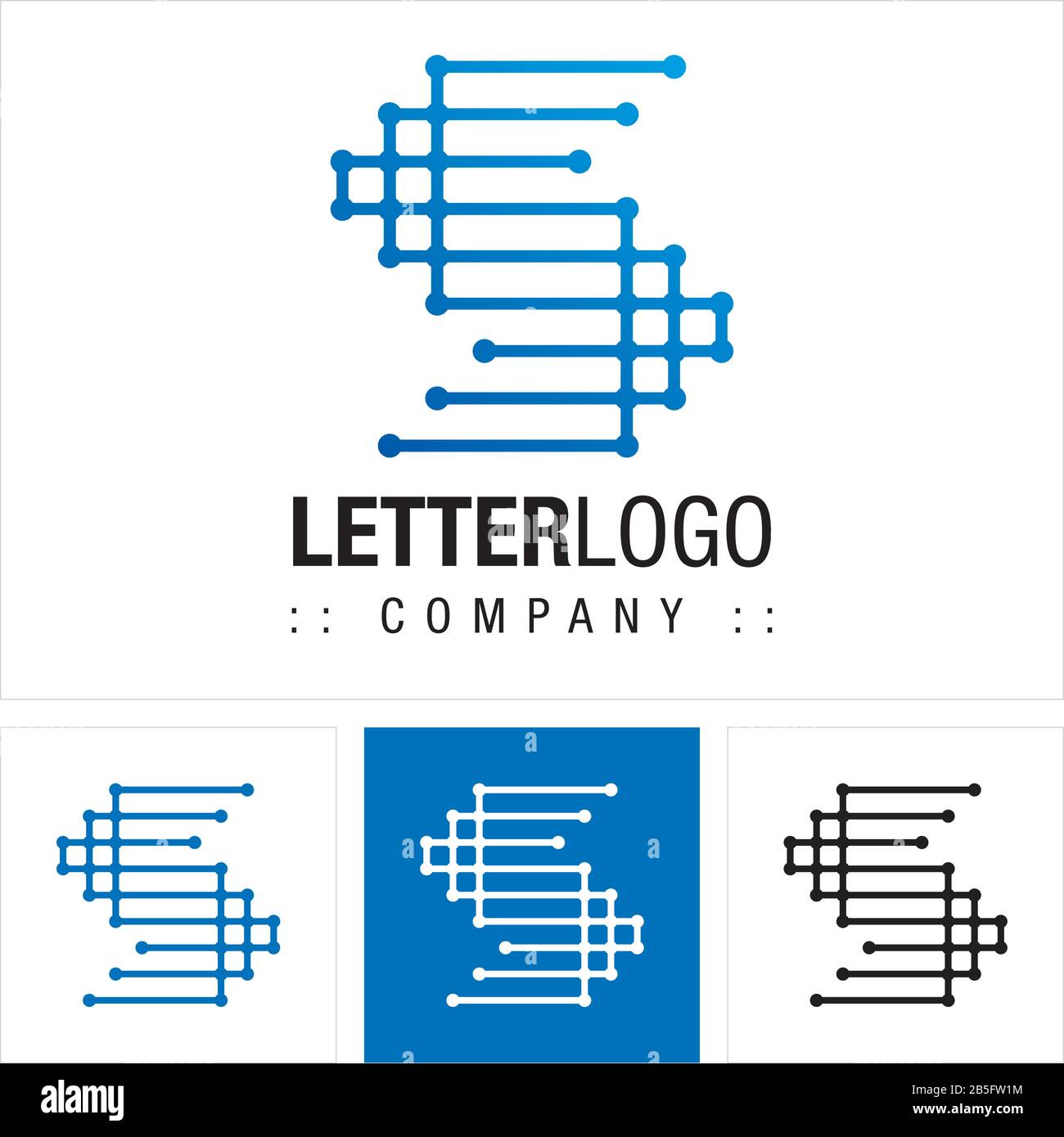 Logo (Logotipo) Di Letter S (Tipografia) Vector Symbol Company. Illustrazione Dell'Icona Stile Tecnologia Dei Connettori Della Scheda Madre. Concetto Di Identità Elegante Illustrazione Vettoriale