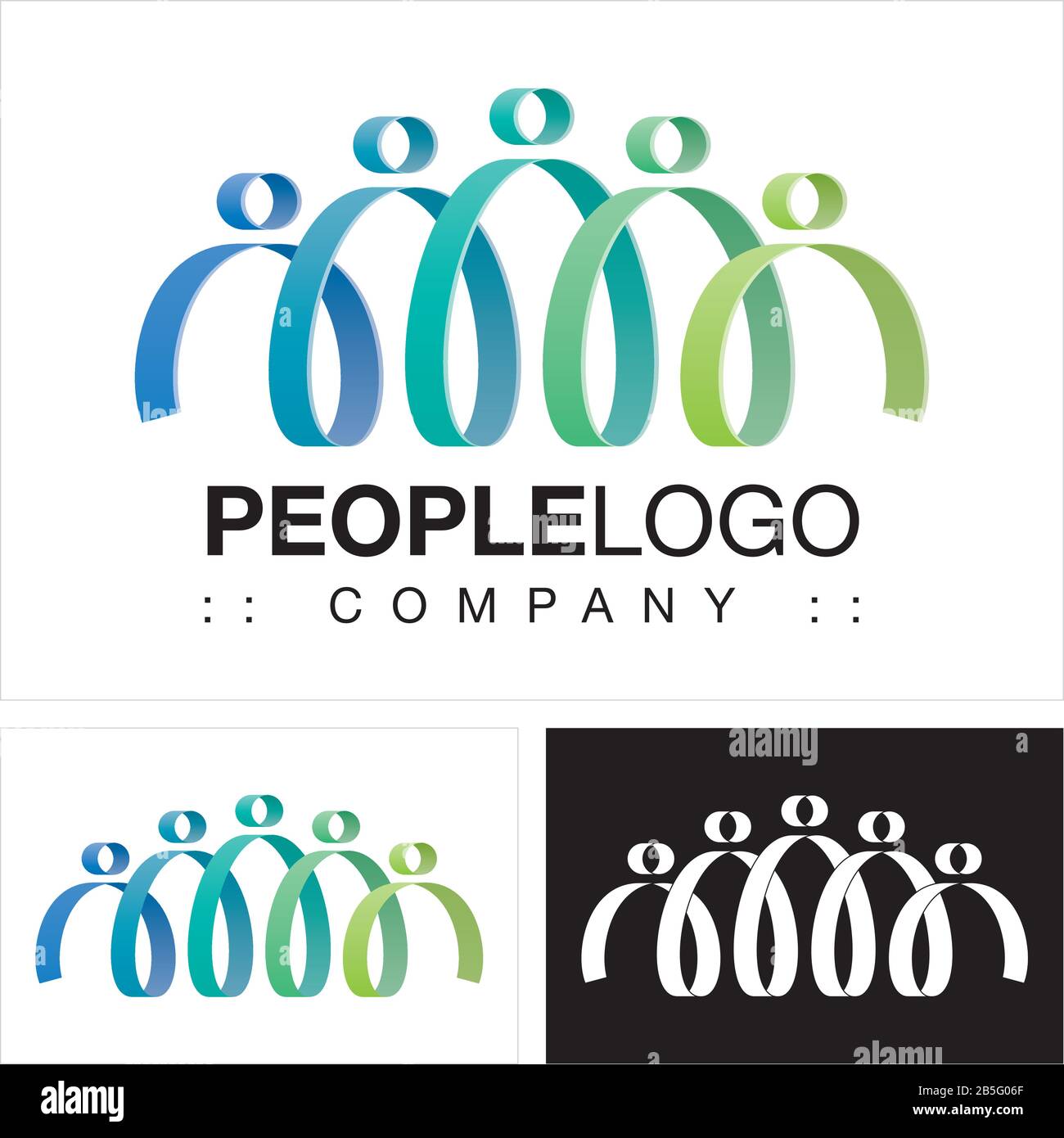 People (Famiglia, Amici, Team, Gruppo) Vector Symbol Company (Associazione) Logo (Logotipo). Spirale, Mani Insieme, Stile Colorato Icona Illustrazione. Illustrazione Vettoriale