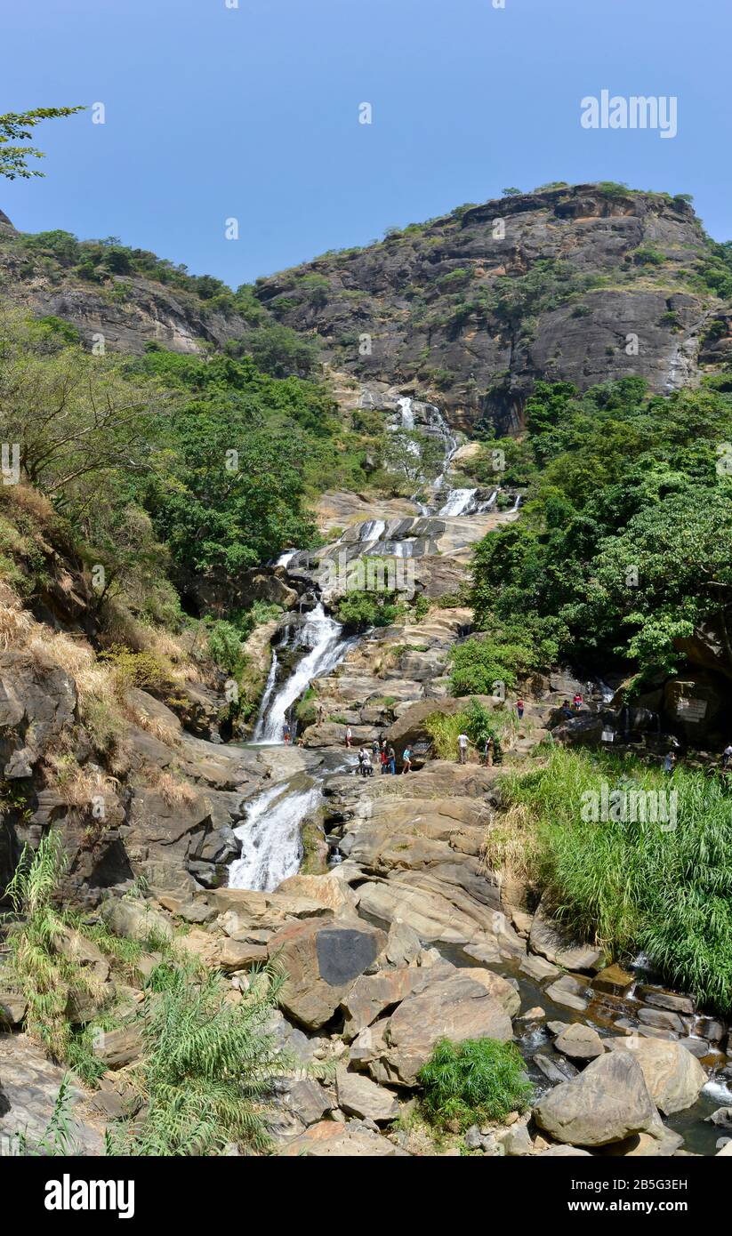 Ravana Falls, Ella, Sri Lanka Foto Stock