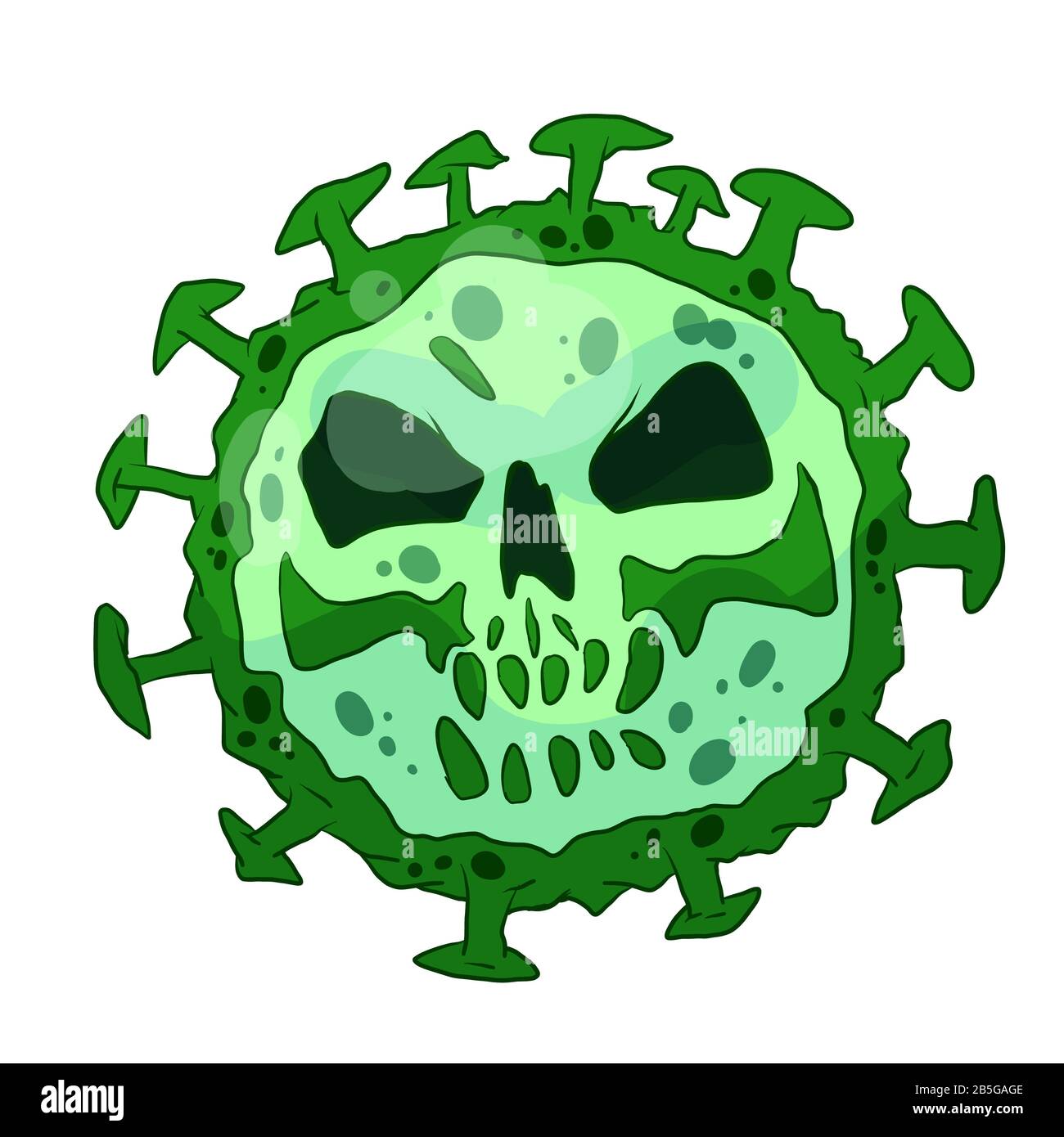 Immagine vettoriale colorata di un virus verde Illustrazione Vettoriale