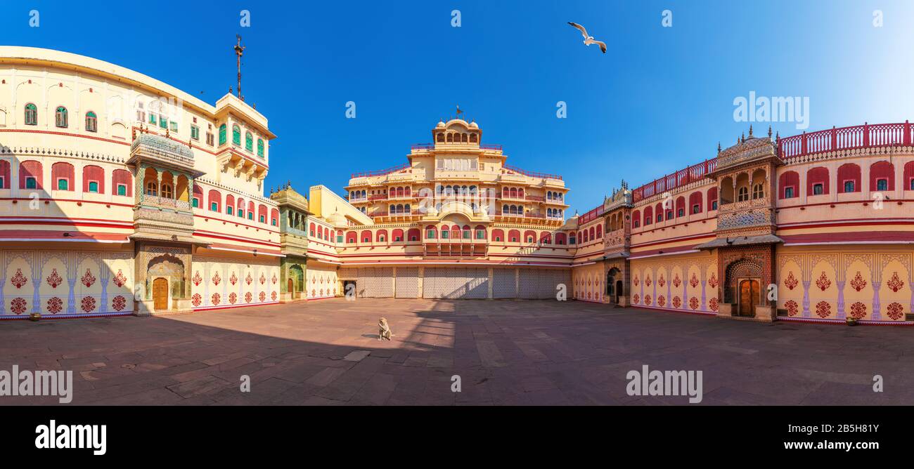 Jaipur City Palace in India, vista interna Foto Stock