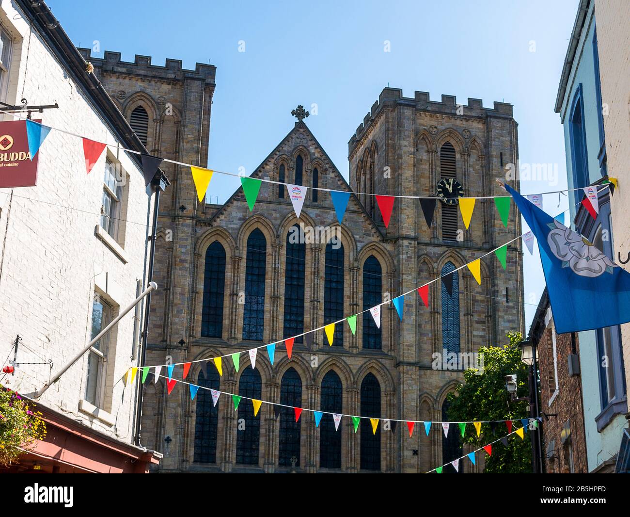 Vista esterna della cattedrale di Ripon nel North Yorkshire Inghilterra Foto Stock