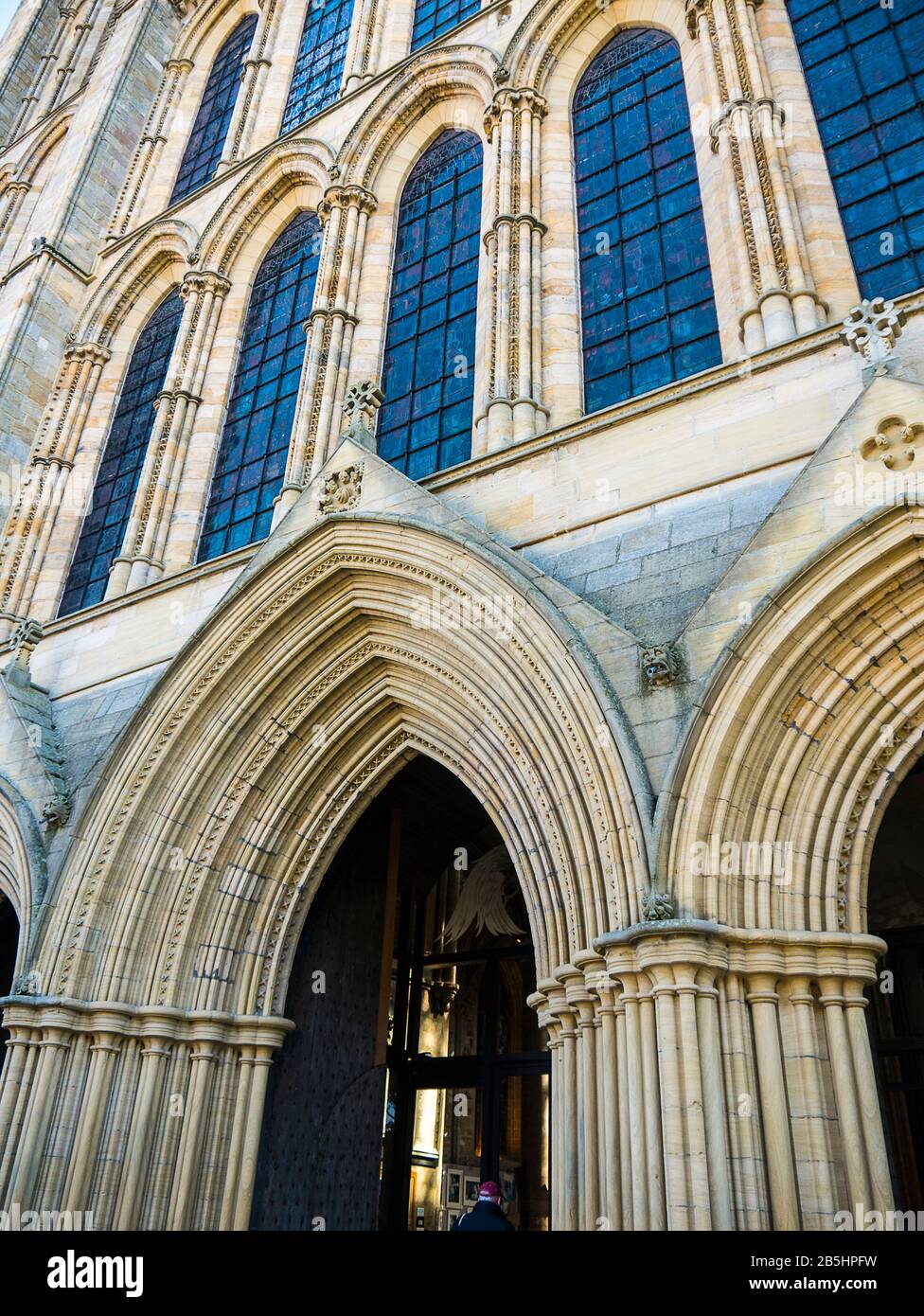 Vista esterna della cattedrale di Ripon nel North Yorkshire Inghilterra Foto Stock