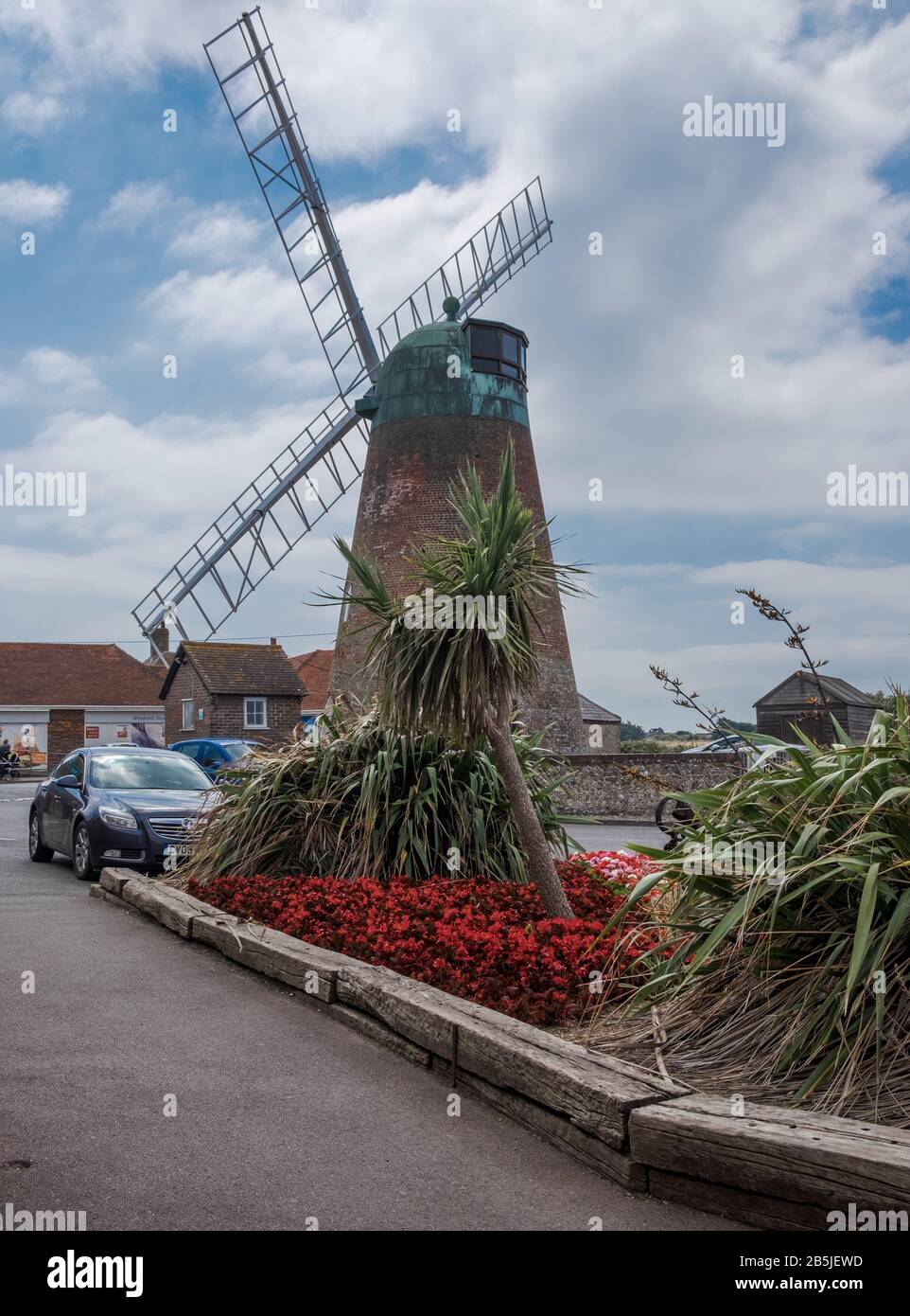 Mulino a vento Mederry, mulino a torre dei primi 19th secolo, edificio Classificato di grado II Selsey, Chichester, West Sussex UK. Foto Stock