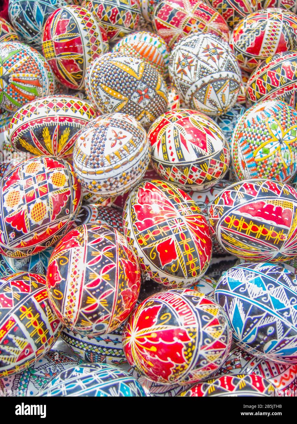 tradizionale pasqua ortodossa romeno decorato uova di pasqua Foto Stock