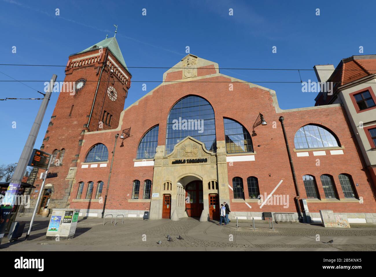 Markthalle, Ulica Piaskowa, Breslau, Niederschlesien, Polen Foto Stock