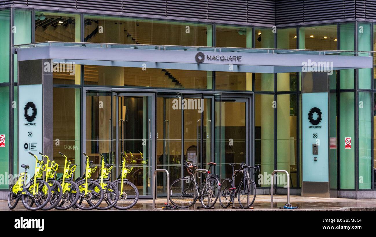 Gruppo Macquarie - Verde Investment Group uffici nella città di Londra il quartiere finanziario. Specialisti in verde gli investimenti in infrastrutture. Foto Stock